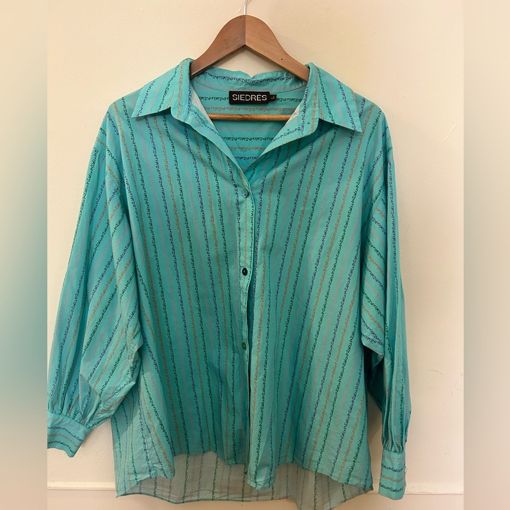 SIEDRES Logo Pinstripe Button Down size L